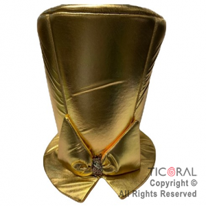 SOMBRERO GALERON METAL LISO CON MO�O ORO x 1